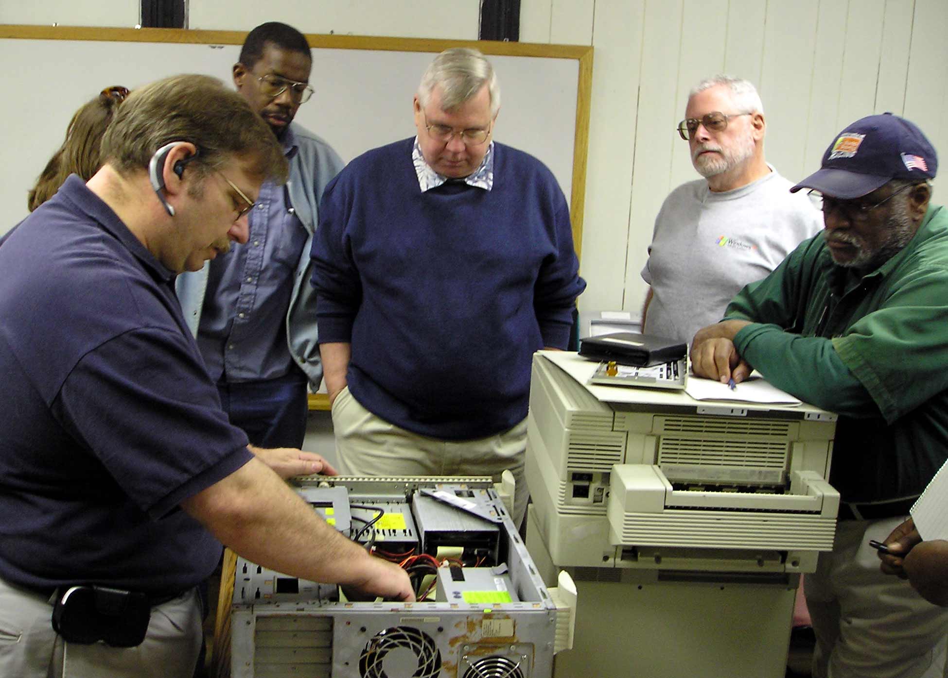 Paul Stork showing the guts of a server